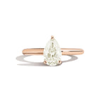 Shahla Karimi Jewelry Old Mine Pear 14K Gold Ring on a white background