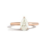 Shahla Karimi Jewelry Old Mine Pear 14K Gold Ring on a white background