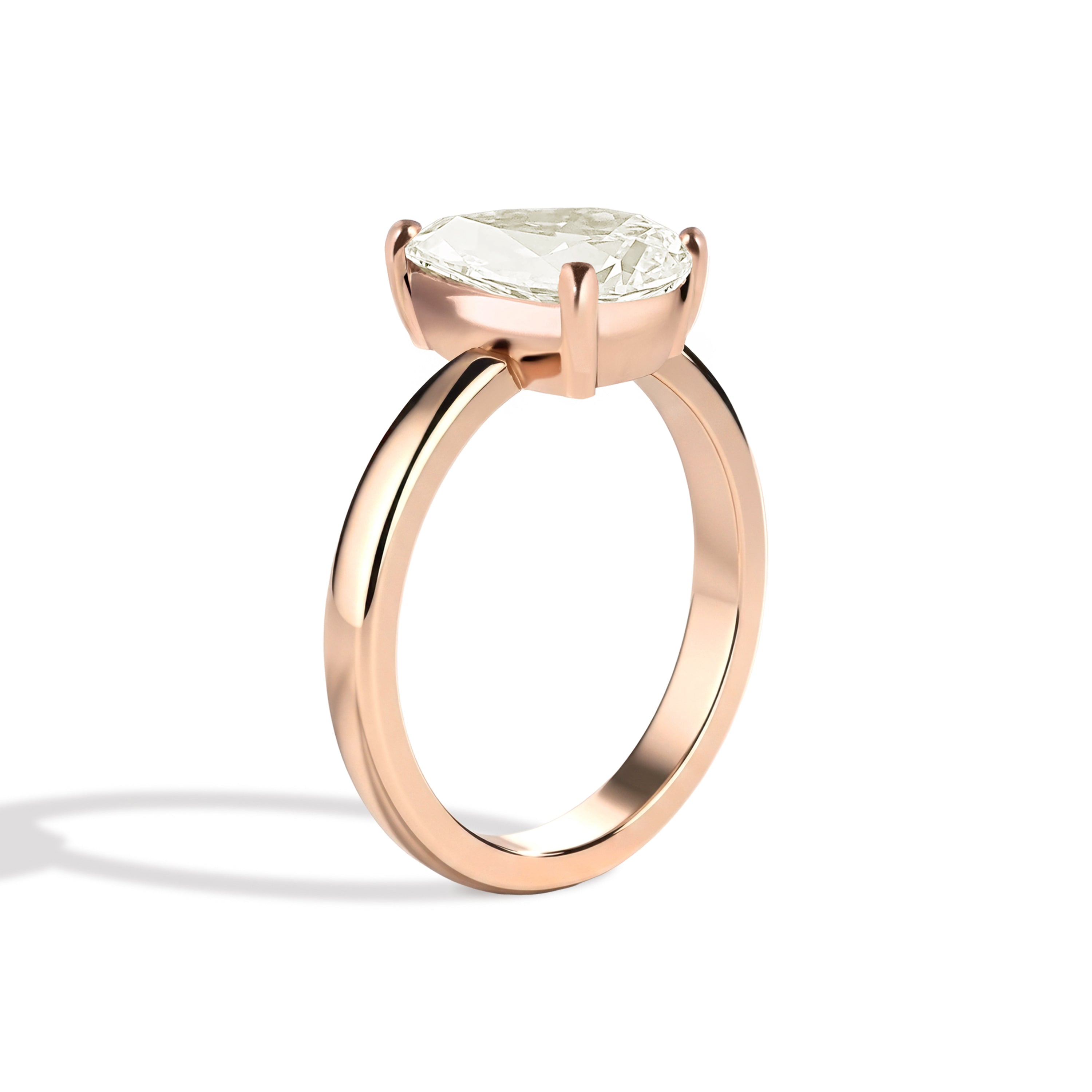 Shahla Karimi Jewelry Old Mine Pear 14K Gold Ring on a white background