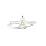 Shahla Karimi Jewelry Old Mine Pear 14K Gold Ring on a white background