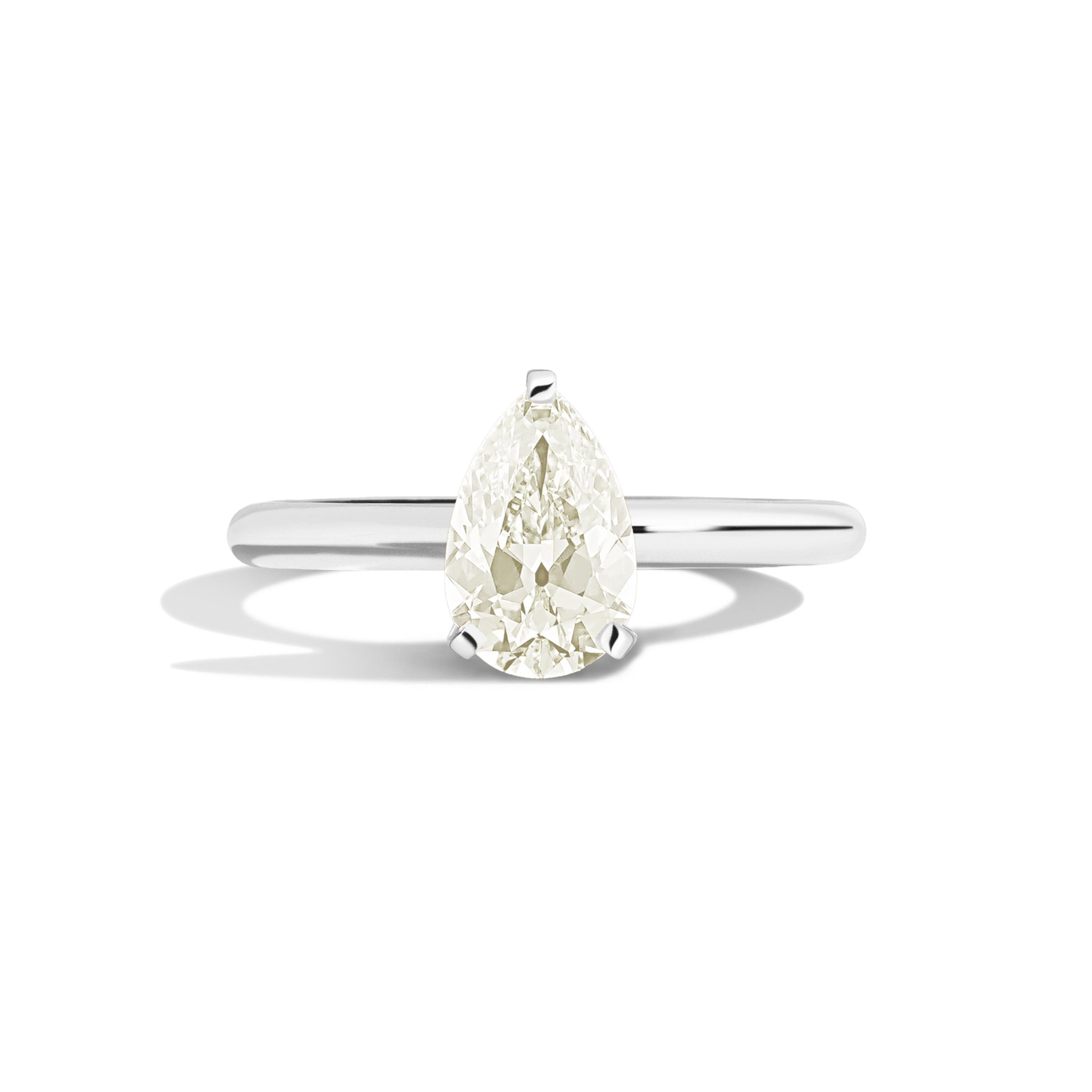 Shahla Karimi Jewelry Old Mine Pear 14K Gold Ring on a white background