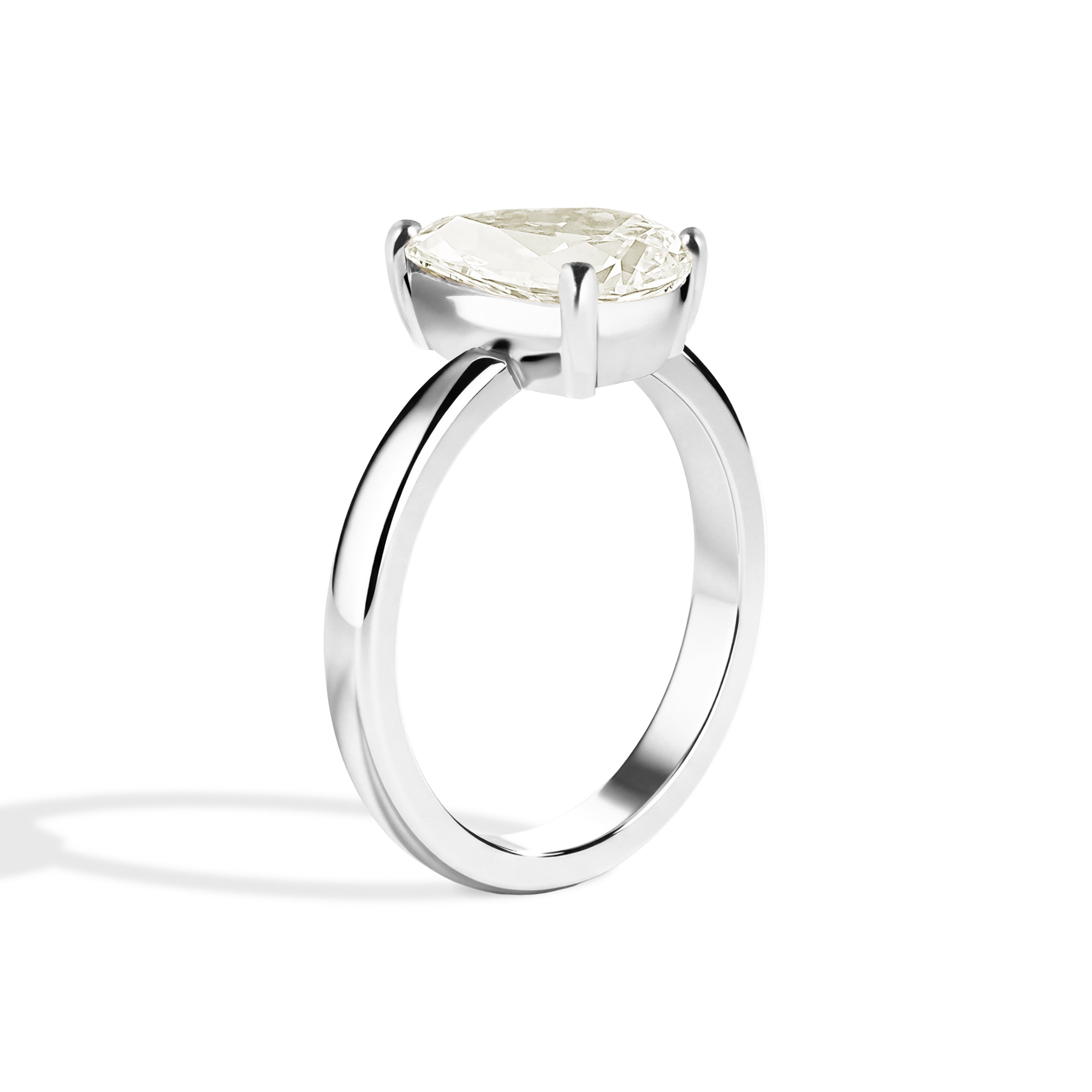 Shahla Karimi Jewelry Old Mine Pear 14K Gold Ring on a white background