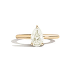 Shahla Karimi Jewelry Old Mine Pear 14K Gold Ring on a white background