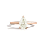 Shahla Karimi Jewelry Old Mine Pear 14K Gold Ring on a white background