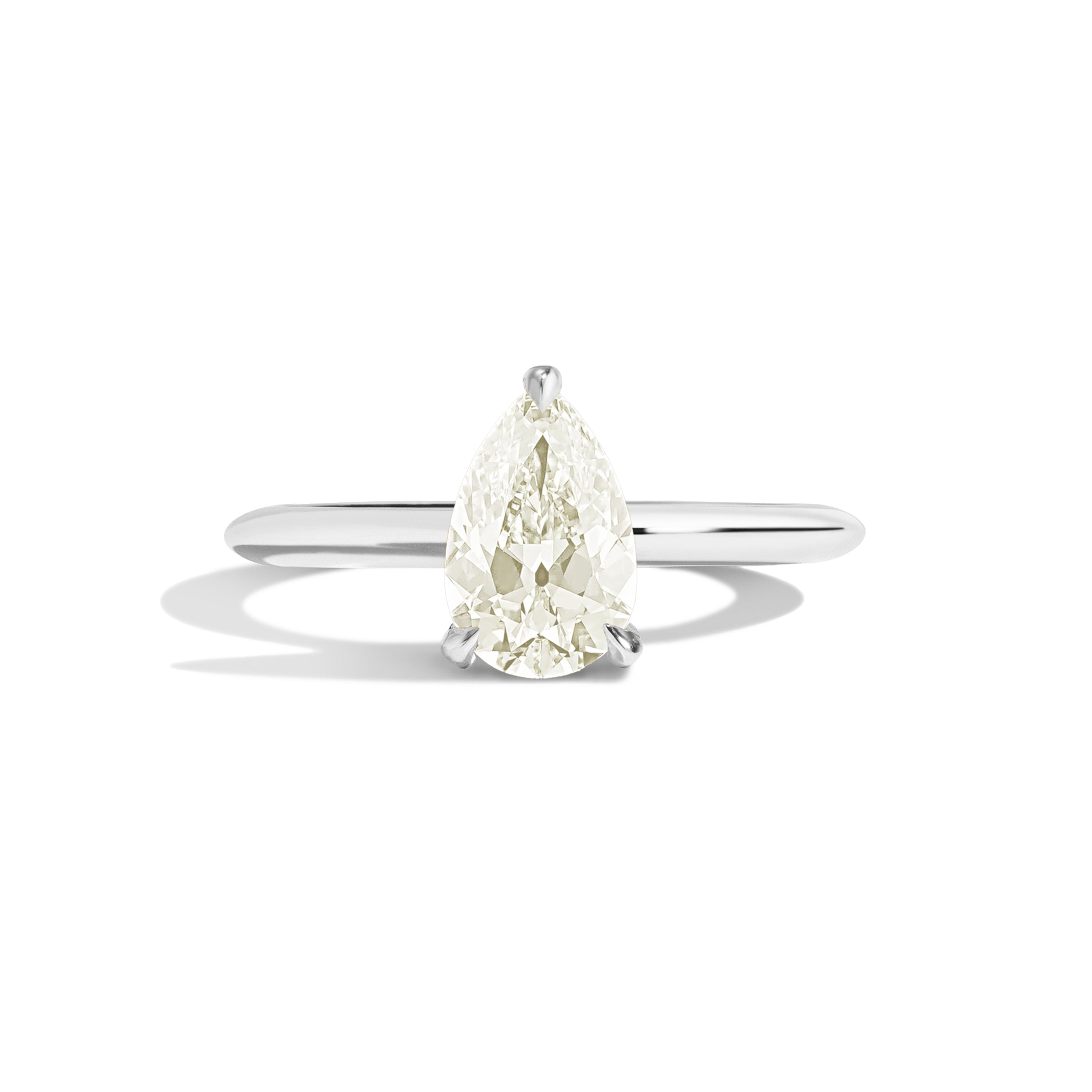 Shahla Karimi Jewelry Old Mine Pear 14K Gold Ring on a white background