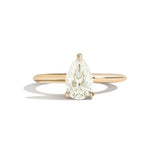 Shahla Karimi Jewelry Old Mine Pear 14K Gold Ring on a white background