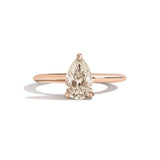 Shahla Karimi Jewelry Old Mine Pear 14K Gold ring on a white background