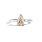 Shahla Karimi Jewelry Old Mine Pear 14K Gold ring on a white background