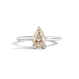 Shahla Karimi Jewelry Old Mine Pear 14K Gold ring on a white background