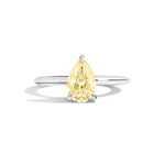 Shahla Karimi Jewelry Old Mine Pear 14K Gold Ring on a white background