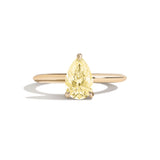 Shahla Karimi Jewelry Old Mine Pear 14K Gold Ring on a white background