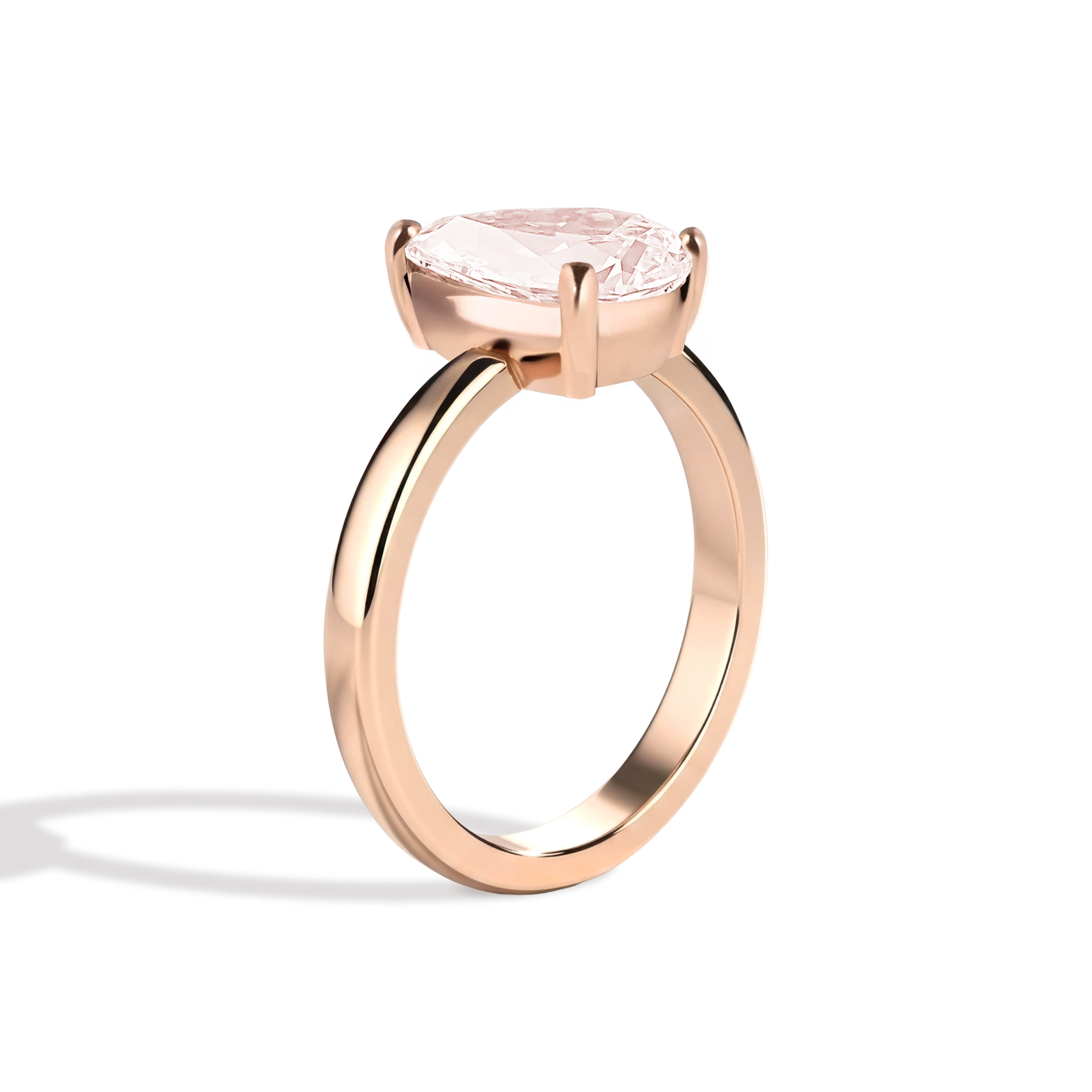 Shahla Karimi Jewelry Old Mine Pear 14K Gold Ring on a white background