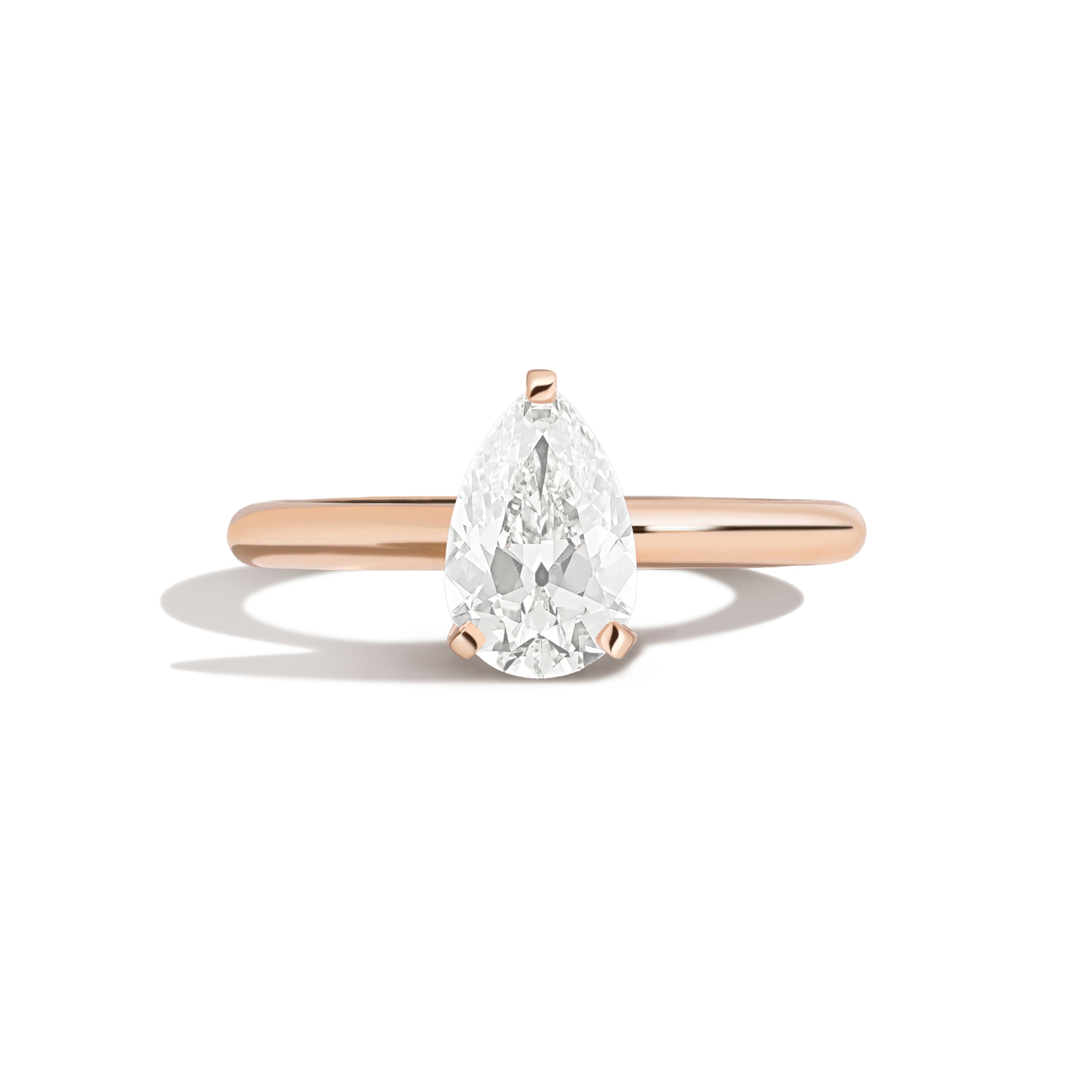 Shahla Karimi Jewelry Old Mine Pear 14K Gold Ring on a white background