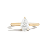 Shahla Karimi Jewelry Old Mine Pear 14K Gold Ring on a white background