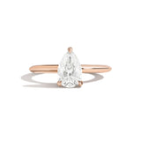 Shahla Karimi Jewelry Old Mine Pear 14K Gold Ring on a white background