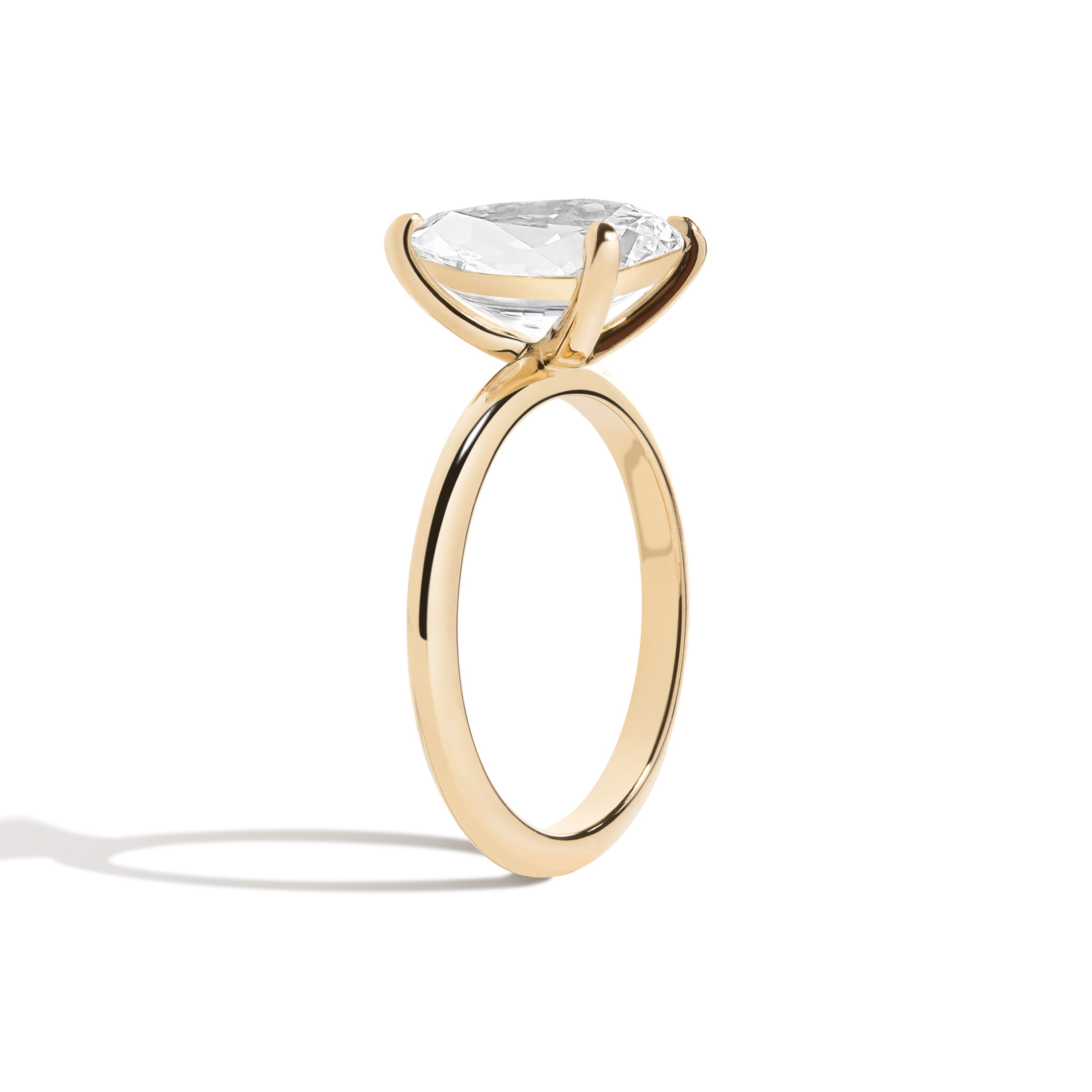 Shahla Karimi Jewelry Old Mine Pear 14K Gold Ring on a white background
