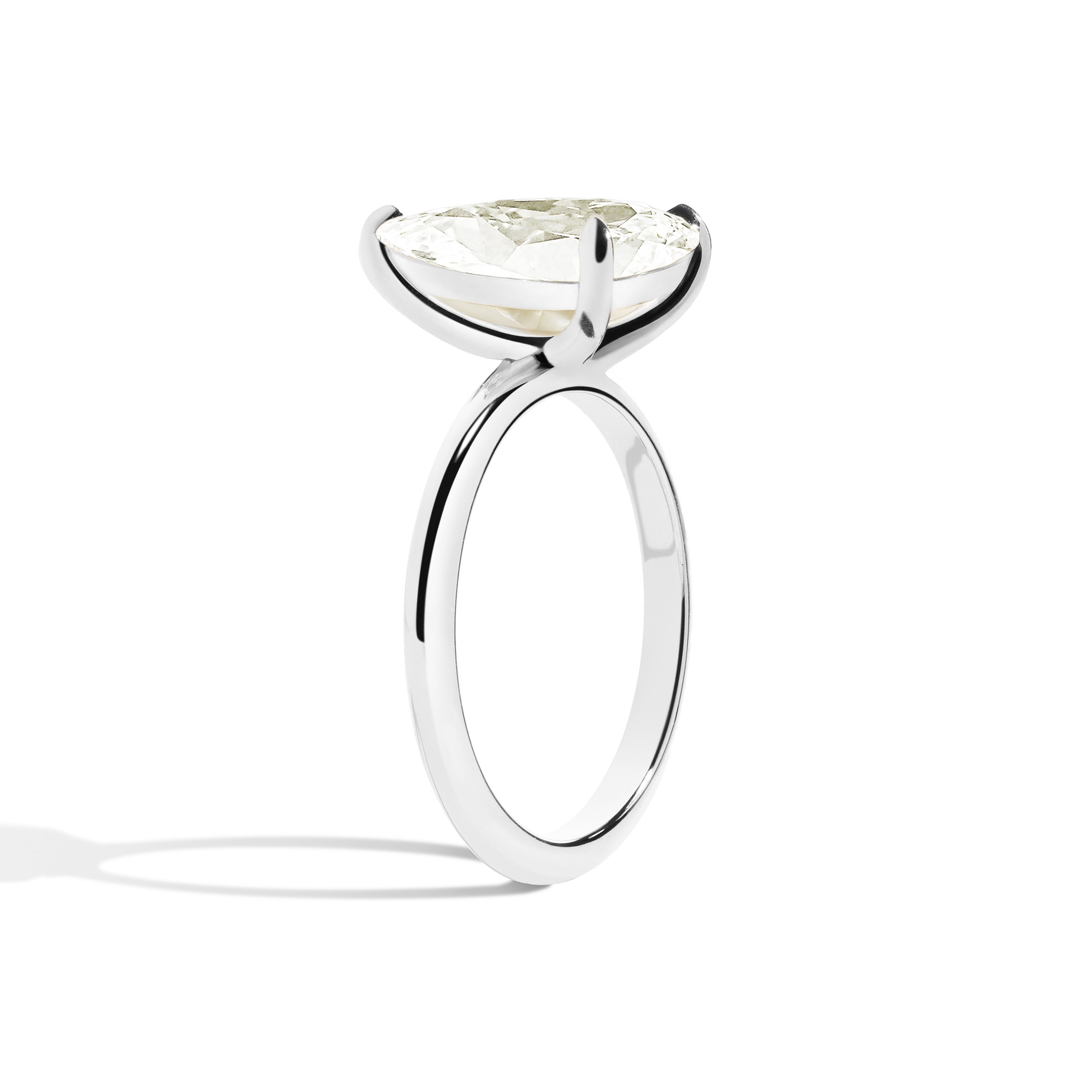 Shahla Karimi Jewelry Old Mine Pear 14K Gold Ring on a white background