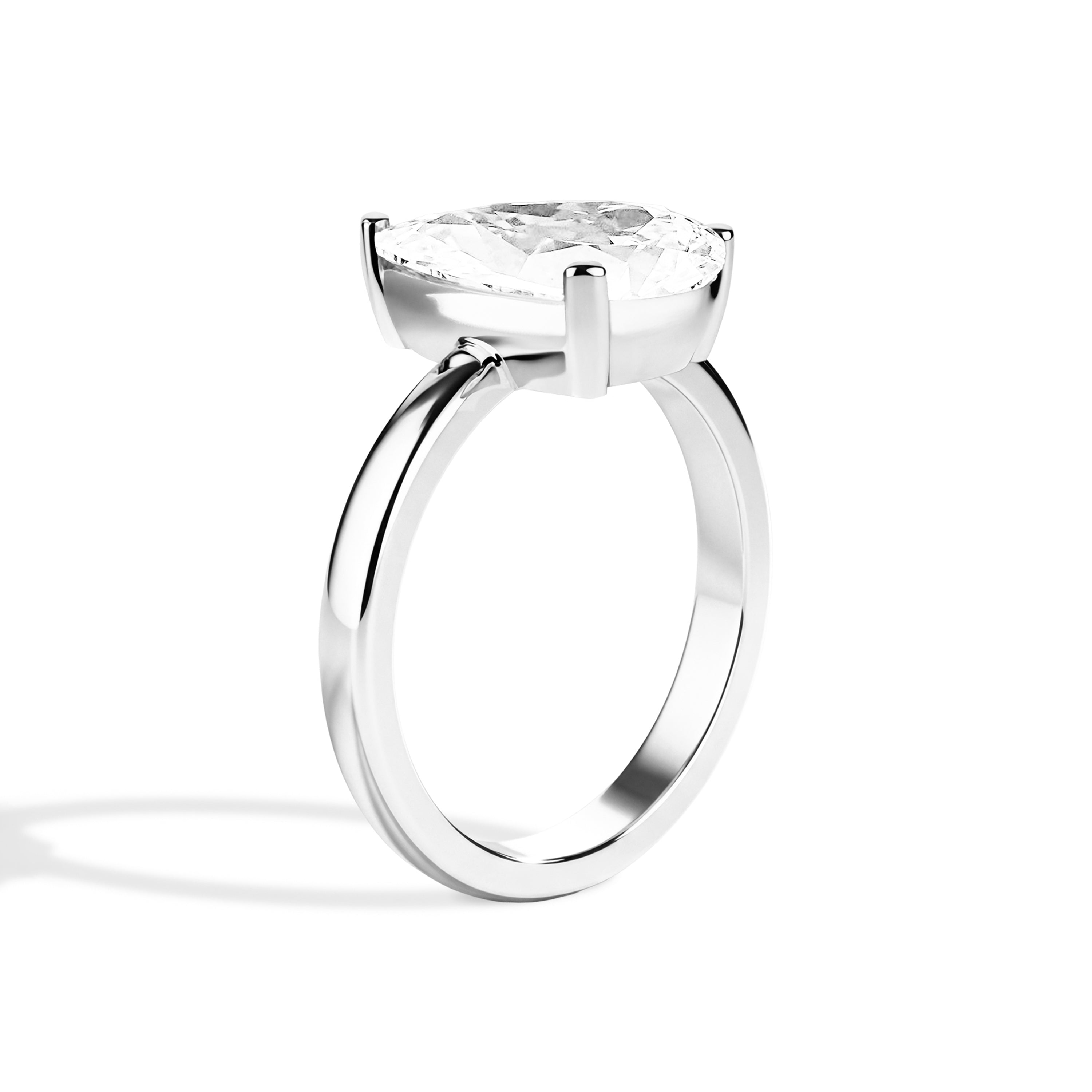 Shahla Karimi Jewelry Old Mine Pear 14K Gold Ring on a white background