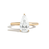 Shahla Karimi Jewelry Old Mine Pear 14K Gold Ring on a white background