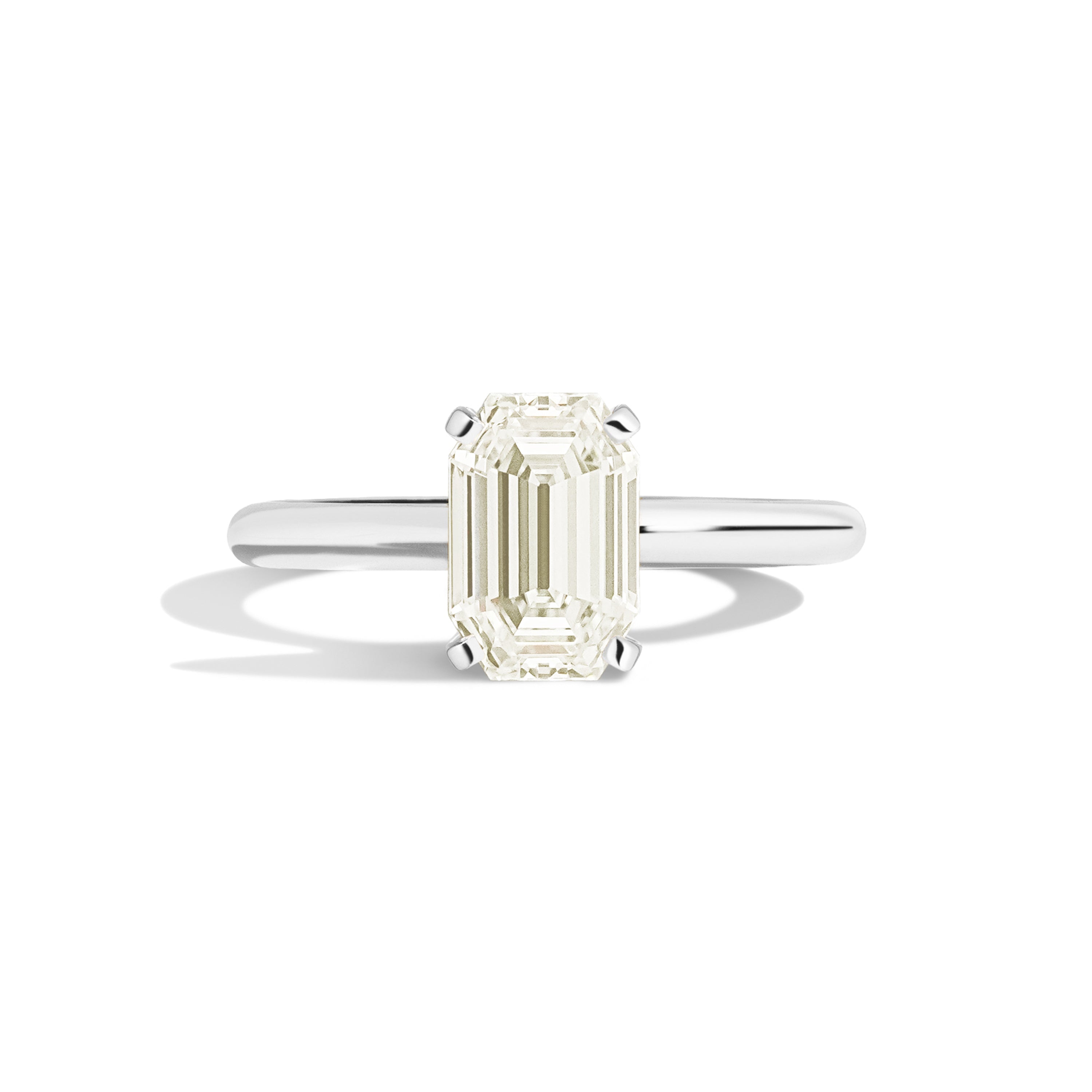 Low Set Features Antique Warm White Old Mine Emerald Low-Set Engagement Ring – Shahla Karimi