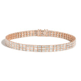 rose Gold choker with baguette diamonds on a white background