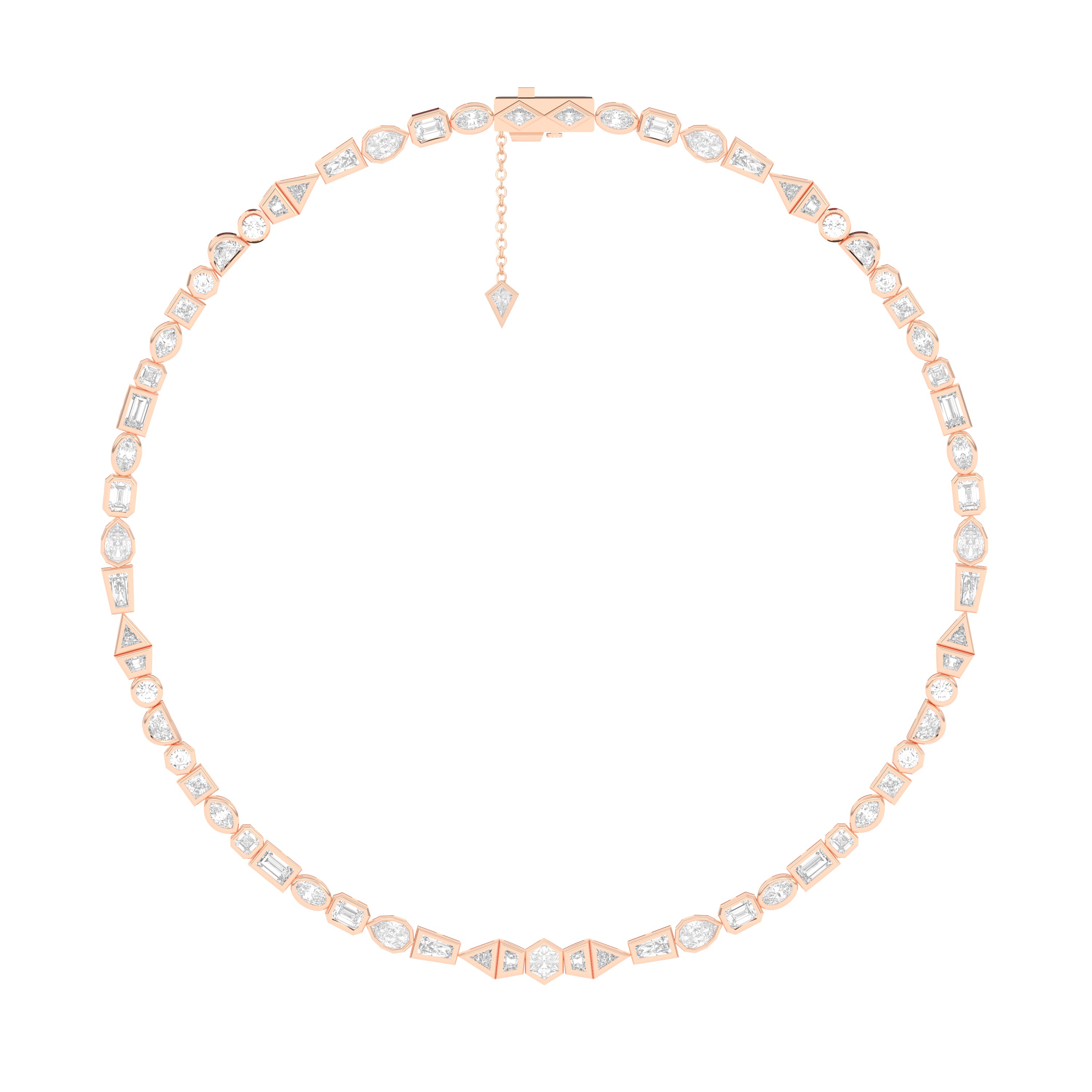 Shahla Karimi Jewelry Azadi Tennis Necklace 14K Rose Gold