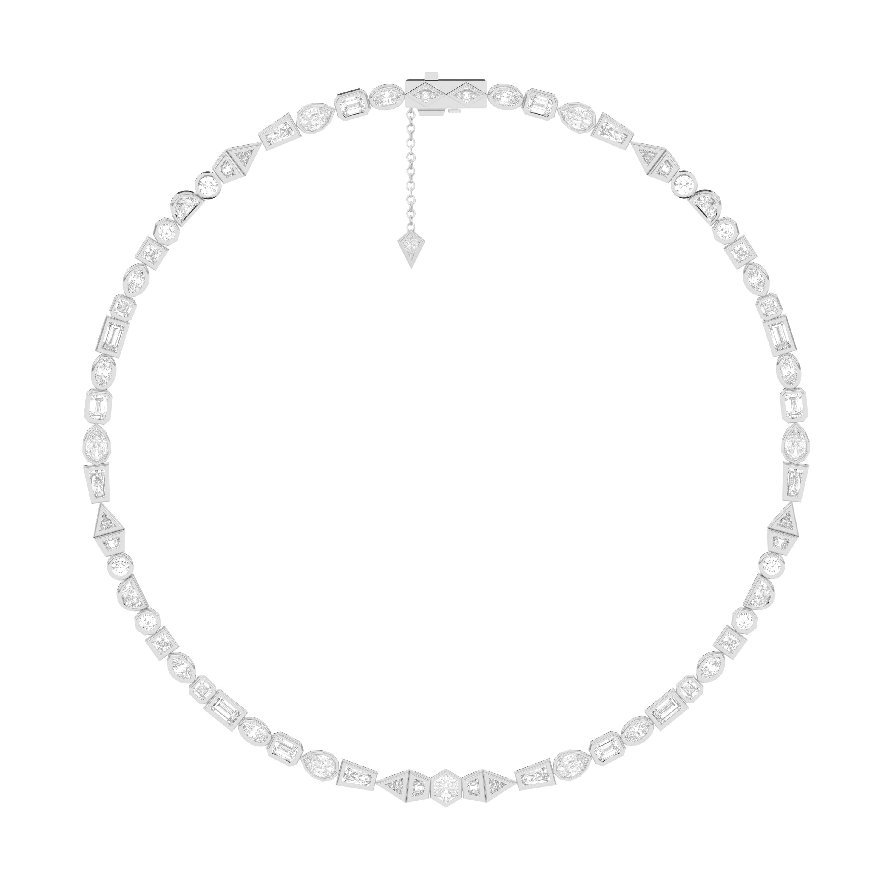 Shahla Karimi Jewelry Azadi Tennis Necklace 14K White Gold