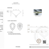 Diamond grading report with IGI logo on a white background