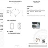 Diamond certification report with IGI logo on a white background