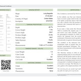 Diamond certification report with Diamond Foundry logo on a white background
