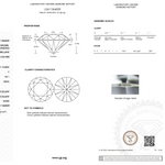 Diamond certification report with IGI logo on a white background