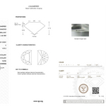 Diamond certification report with IGI logo on a white background