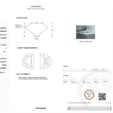 Diamond certification report with IGI logo on a white background