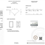 Diamond certification report with IGI logo on a white background