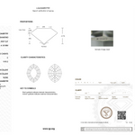 Diamond certification report with IGI logo on a white background