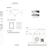 Diamond certification report with IGI logo on a white background