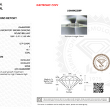 IGI certification for lab grown diamond on white background
