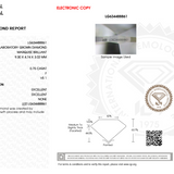 IGI certification for lab grown diamond on white background