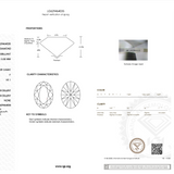 IGI certification for lab grown diamond on white background