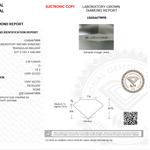 IGI certification for lab grown diamond on white background