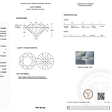 IGI Certification for lab grown diamond on white background