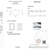 IGI Certification for lab grown diamond on white background