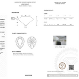 IGI Certification for lab grown diamond on white background