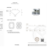 Diamond certification report with IGI logo on a white background