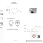 Diamond certification report with IGI logo on a white background