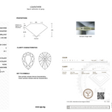 IGI lab diamond certification with white background