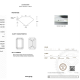 Diamond certificate with IGI logo and white background