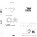 Diamond appraisal report with IGI logo on a white background