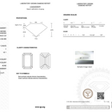 Diamond grading report with IGI logo on a white background