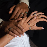 Shahla Karimi 4-Stone Pear Ring (with Long Baguette + Emerald + Asscher) 14K Yellow Gold